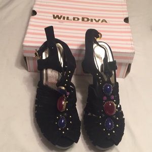 Black platform heels.